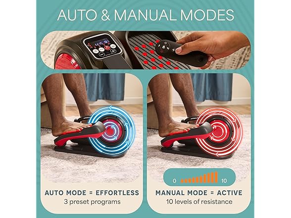 Lifepro AutoGlideRed Automatic Under Desk Elliptical