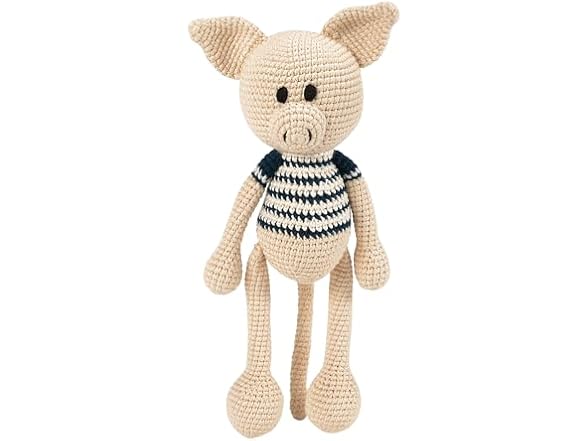 Enesco Woolie Sam the Pig Handmade Crochet Animal Plush