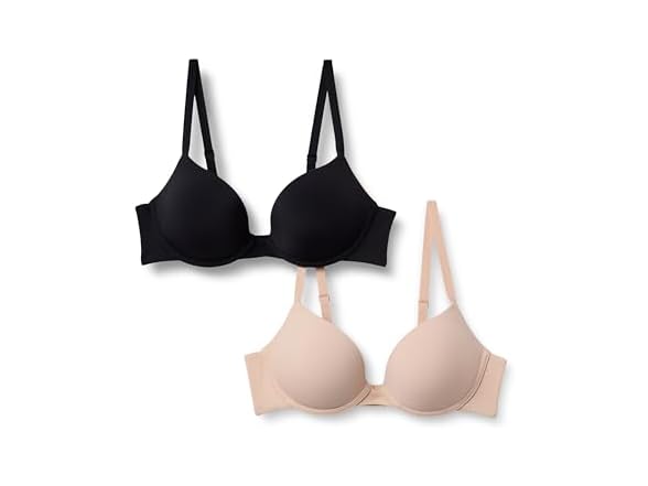 Lined Push Up Plunge Bra, Pack of 2
