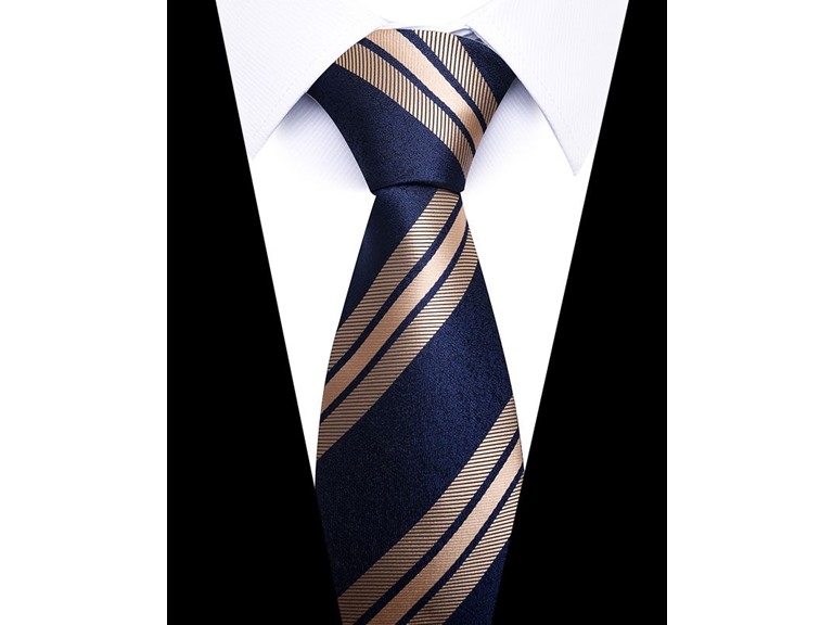 Formal Men’s Necktie - Navy Gold Regal