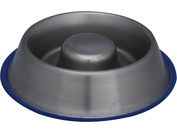 Indipets Slow Feed Stainless Steel Dog Bowl Large