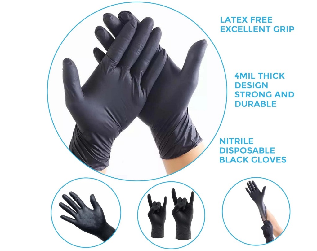 2000 Ct 4Mil Black Nitrile Gloves (XS) - Gallery 16