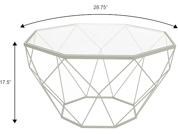 LeisureMod Malibu Octagon Coffee Table