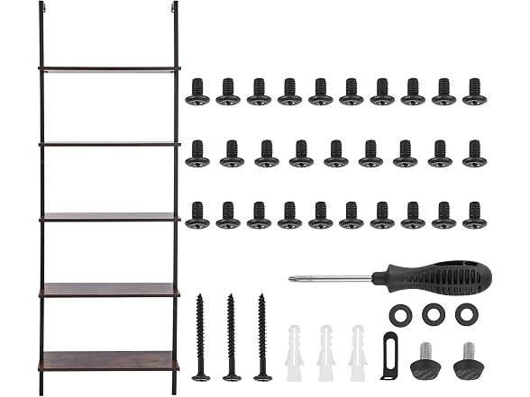 Ladder Shelf, 5-Tier Bookshelf 24x11.8in Black