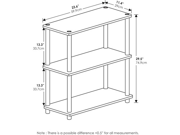 Furinno 3-Tier Turn-N-Tube Shelf Display