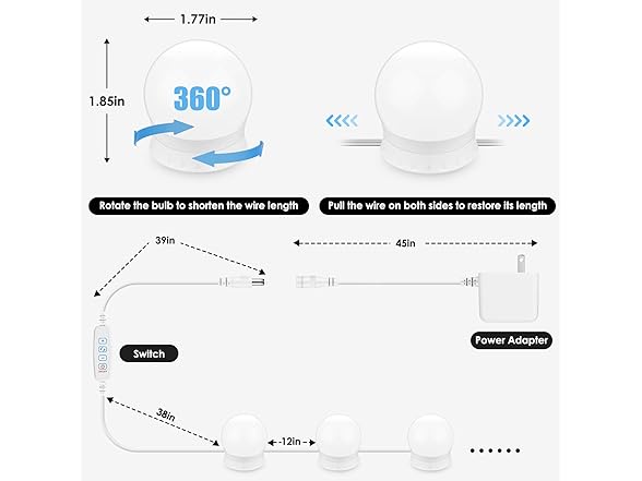 Odnora 14 Bulbs LED Vanity Lights For Mirror