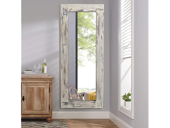 KIAYACI Full Length Mirror Wood Frame Wall Mounted Mirror