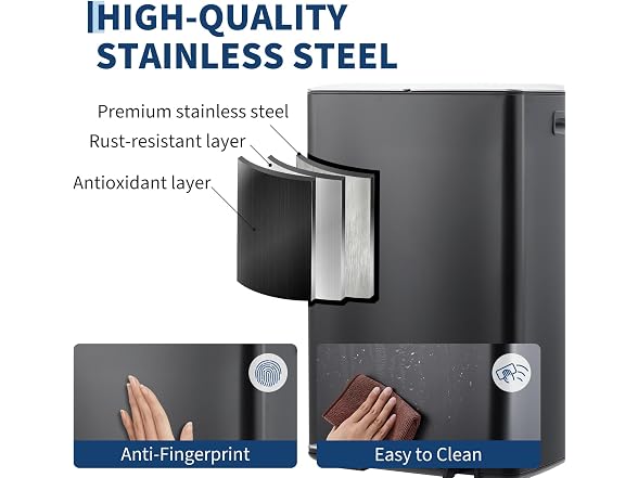 PrecisionAuto Step-On Recycling Bin Blac