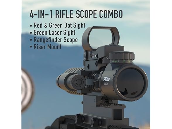 PINTY Rifle Scope Red Dot Laser Combo