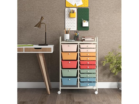 LUARANE Rolling Cart with 15 Drawers