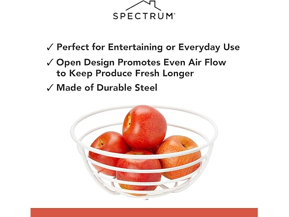 Spectrum Euro White Wire Fruit Basket