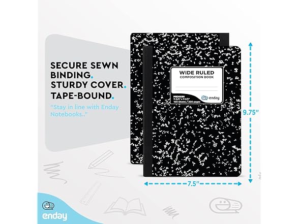 Enday Enday Composition Notebook Wide Ruled