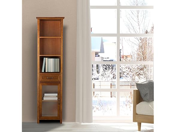 Teamson Home Avery Wooden Bathroom Linen Cabinet