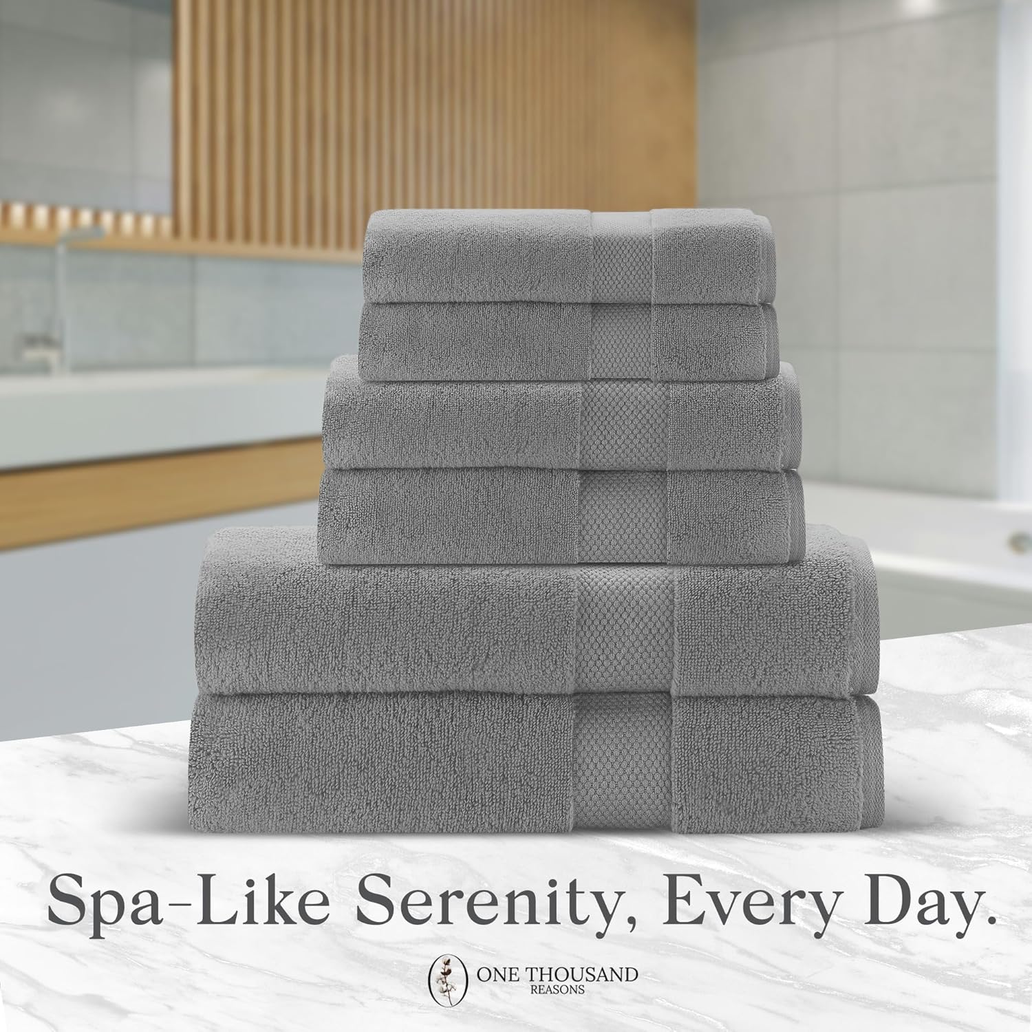 6Pc Luxury Bath Towel Set (1-Stripe) - Gallery 14