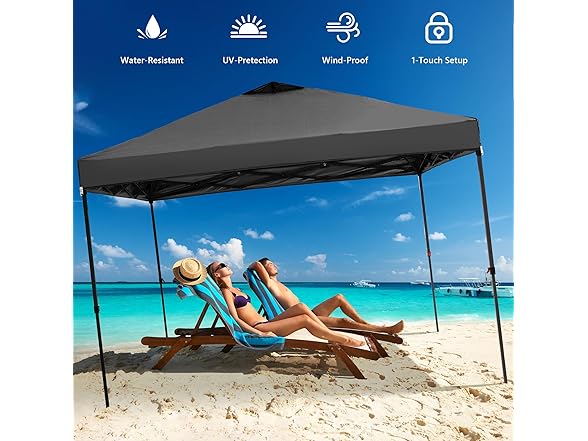 Saemoza 10x10 Pop Up Canopy Tent with One Push Setup