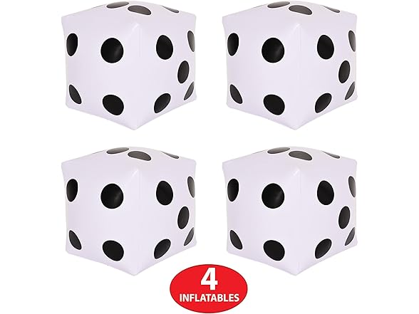 Beistle Inflatable Dice – 4 Pack