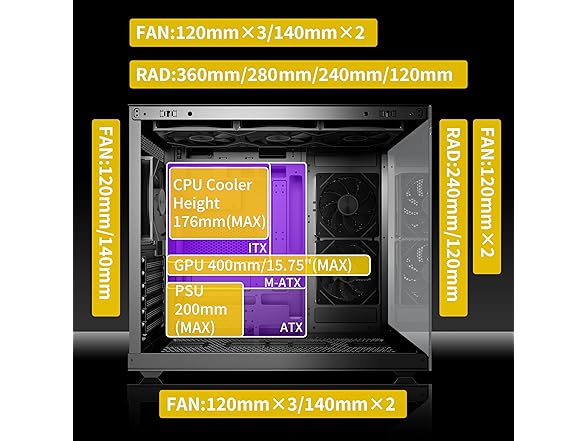 MUSETEX ATX PC Case Mid Tower