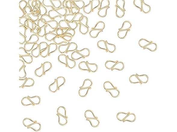 UNICRAFTALE 30pcs Golden S-Hook Clasp 304