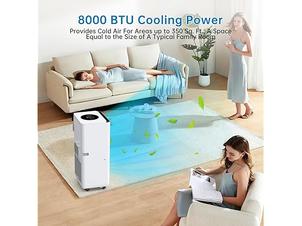 Vossfamul 350sqft 8000 BTU Portable AC