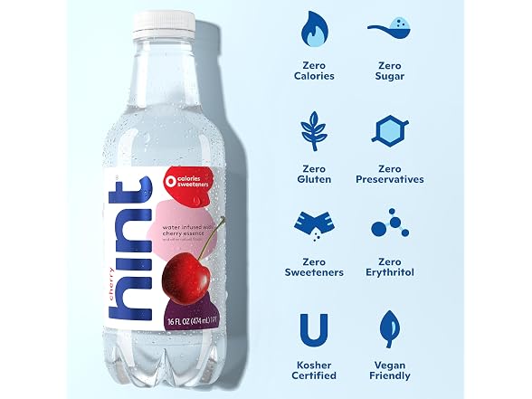 Hint Bottled Water, Cherry - Purified
