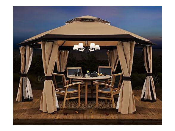 10'x10' Gazebos for Patios Outdoor Hexagonal