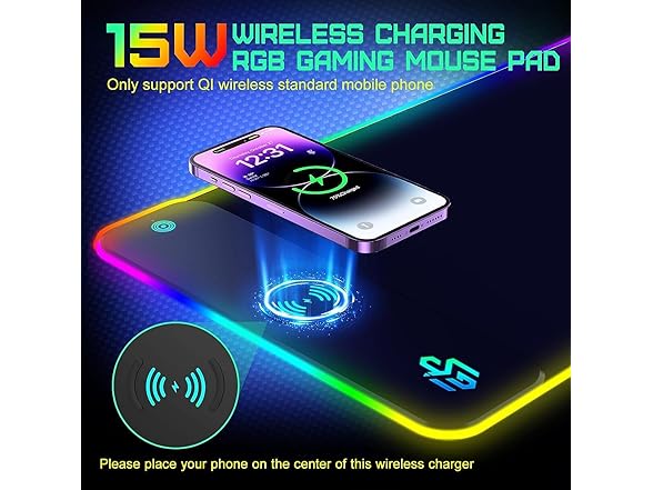 GIM 15W RGB Gaming Mouse Pad