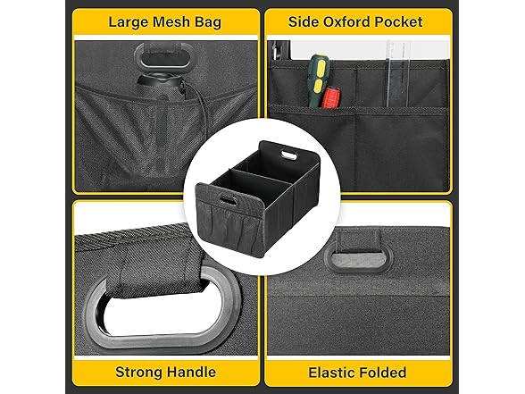 YSSOA Car Trunk Organizer 50L Black