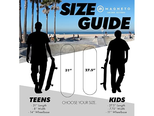 Magneto Skateboard - 27.5 x 7.75in Youth