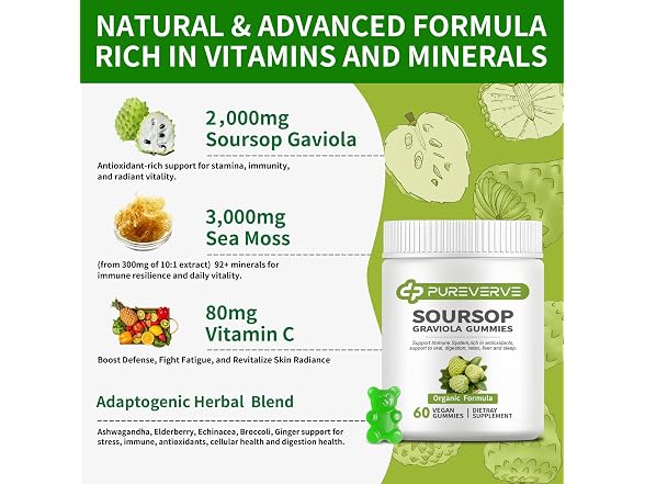 Soursop Graviola Gummies 60 Count