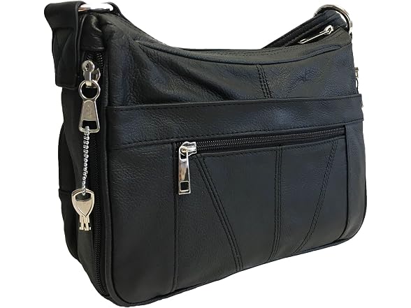 Vine Branch Genuine Leather Locking Black