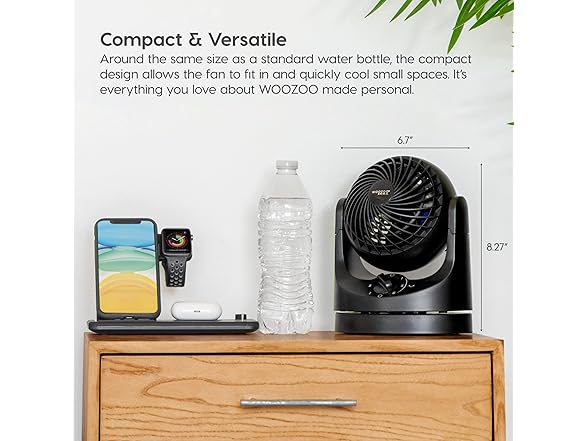IRIS WOOZOO Desk Fan Black