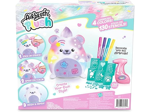 Canal Toys Airbrush Plush Kawaii Squish Bear