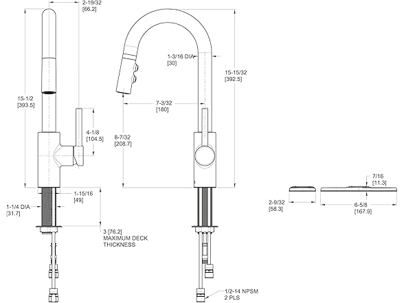 Pfister LG572SAB Stellen Bar Faucet w/ Pull Down Sprayer