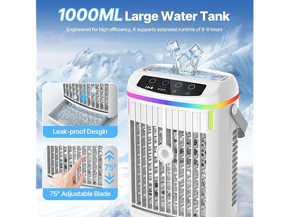 Lxbenpink Portable AC, 1000ML Mini Portable