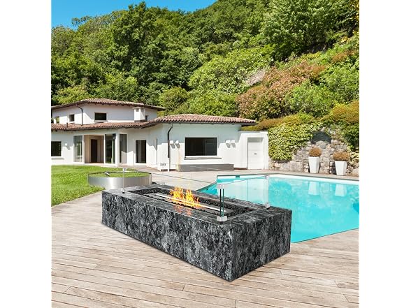 Glass Wind Guard for Rectangular Fire Pit 12.5x