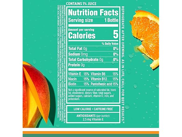 1CT Sparkling Ice, Orange Mango Sparkling Water