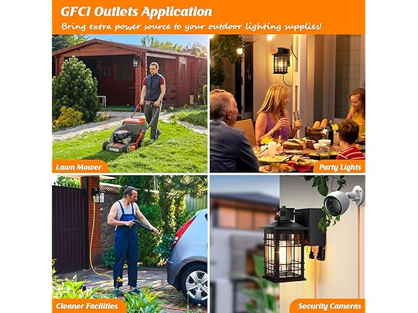 Motion Sensor Porch Light with GFCI Outlets, 11.4''