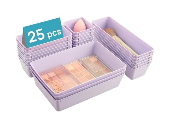 Vtopmart Lilac 25 PCS Plastic Drawer Organizer