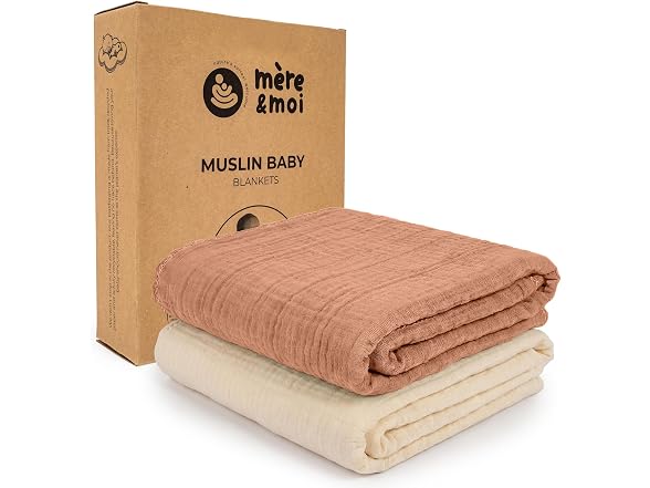 Mère & Moi: Muslin Baby Blanket – 2 Pack