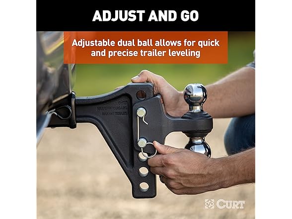CURT 45935 Adjustable Trailer Hitch Ball Mount