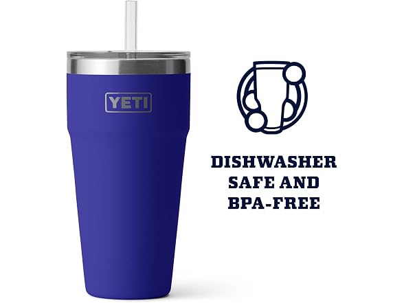 YETI Rambler 26oz Straw Cup, Offshore Blue