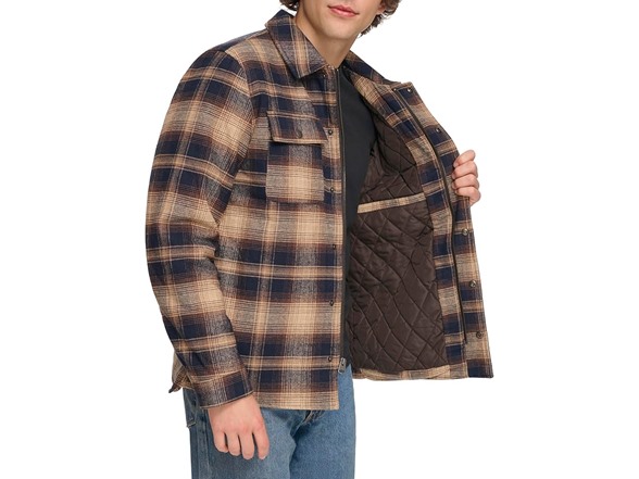 Levis Mens Classic Plaid Shirt Jacket (L)