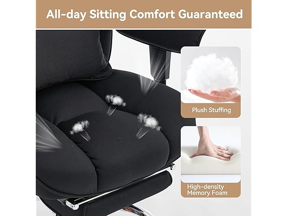 Efomao Big and Tall Office Chair with Footrest