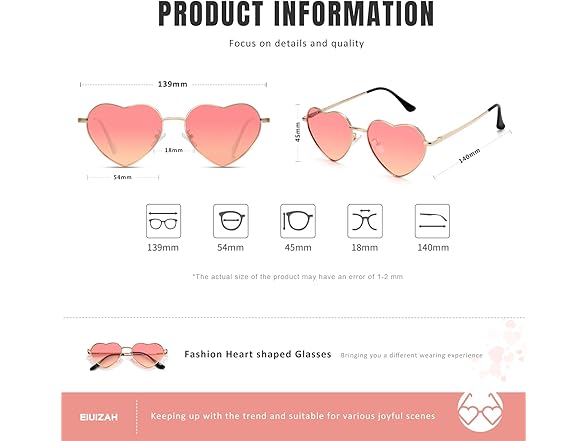 Eiuizah Polarized Heart Sunglasses