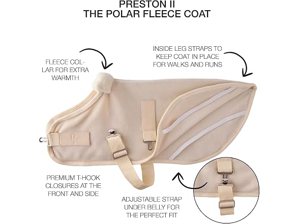 Pet Passion The Polar Fleece Coat, Almond Milk, L