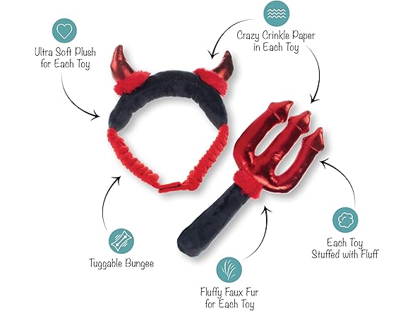 Fringe Studio Wear & Play Plush Dog Toy, Cute Lil Devil