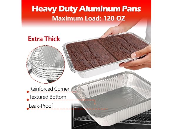 MAXTBEE Aluminum Pans Foil Pans with Lid, 30 Pack 9x13