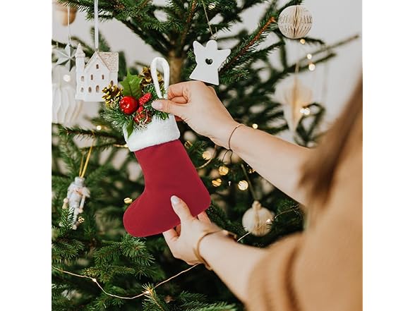 12Pack Mini Christmas Stockings 7" Traditional Xmas Stocking