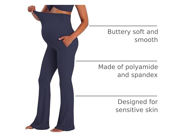 Sunzel Maternity Flare Leggings 32in M Graphite