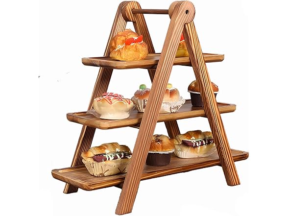 HDODA Wooden 3 Tier Serving Tray